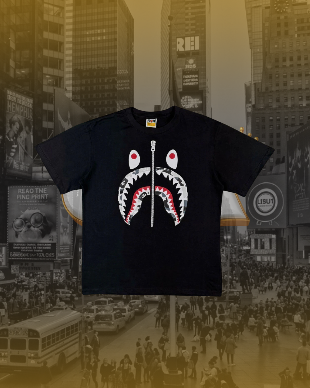 CAMISETA BAPE CAMUFLADO CINZA