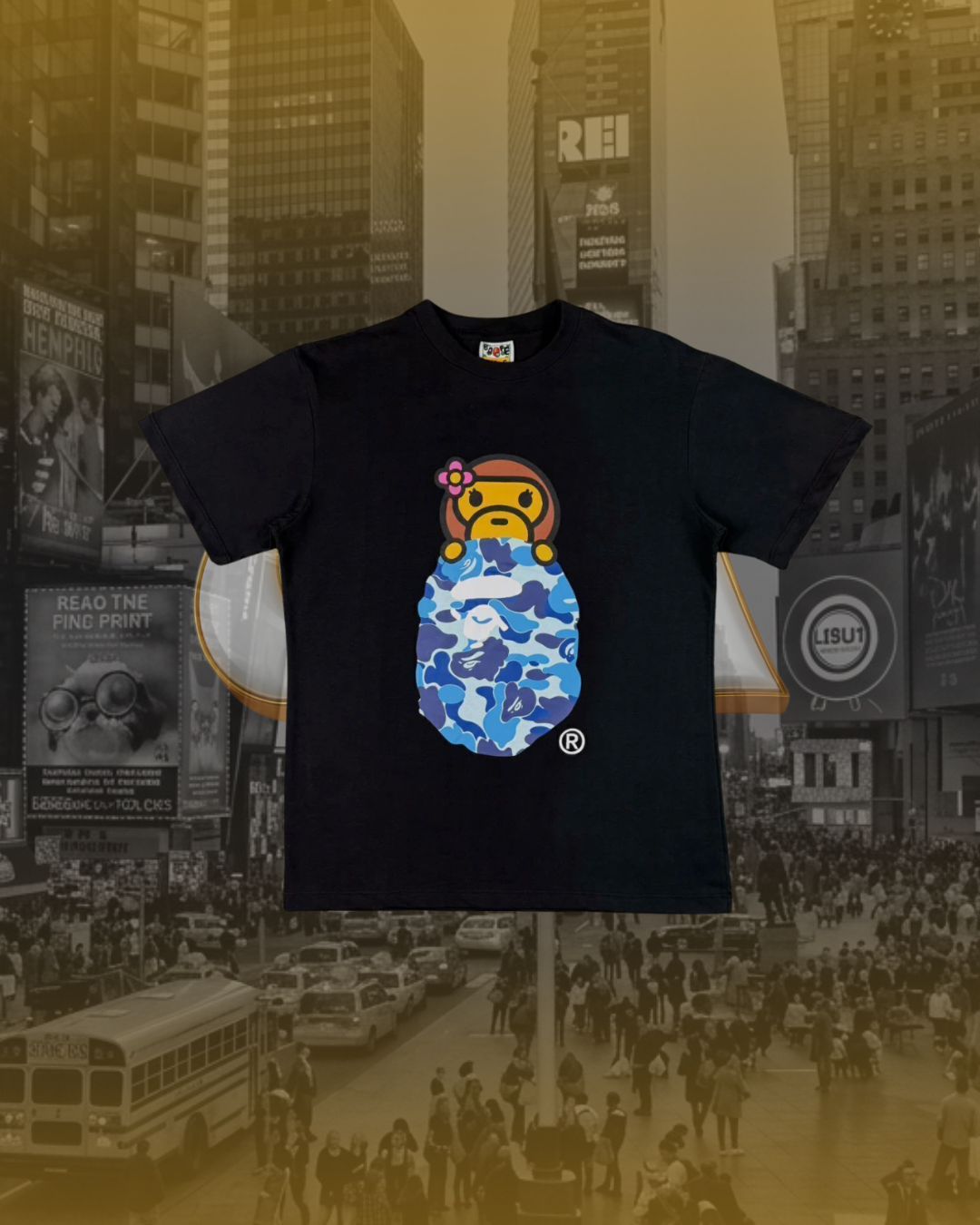 CAMISETA BAPE MONKEY BLUE