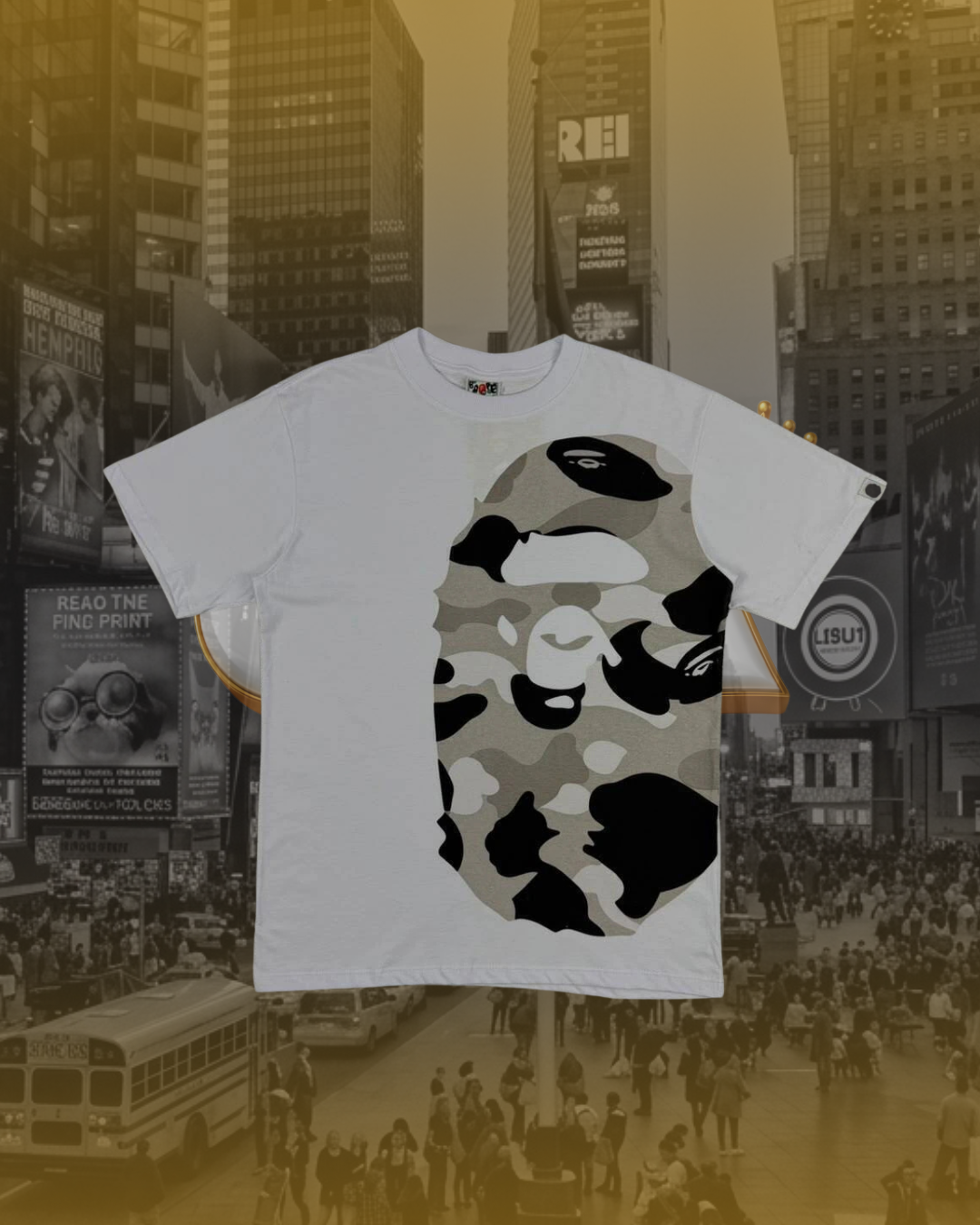 CAMISETA BAPE LOGO CAMUFLADO
