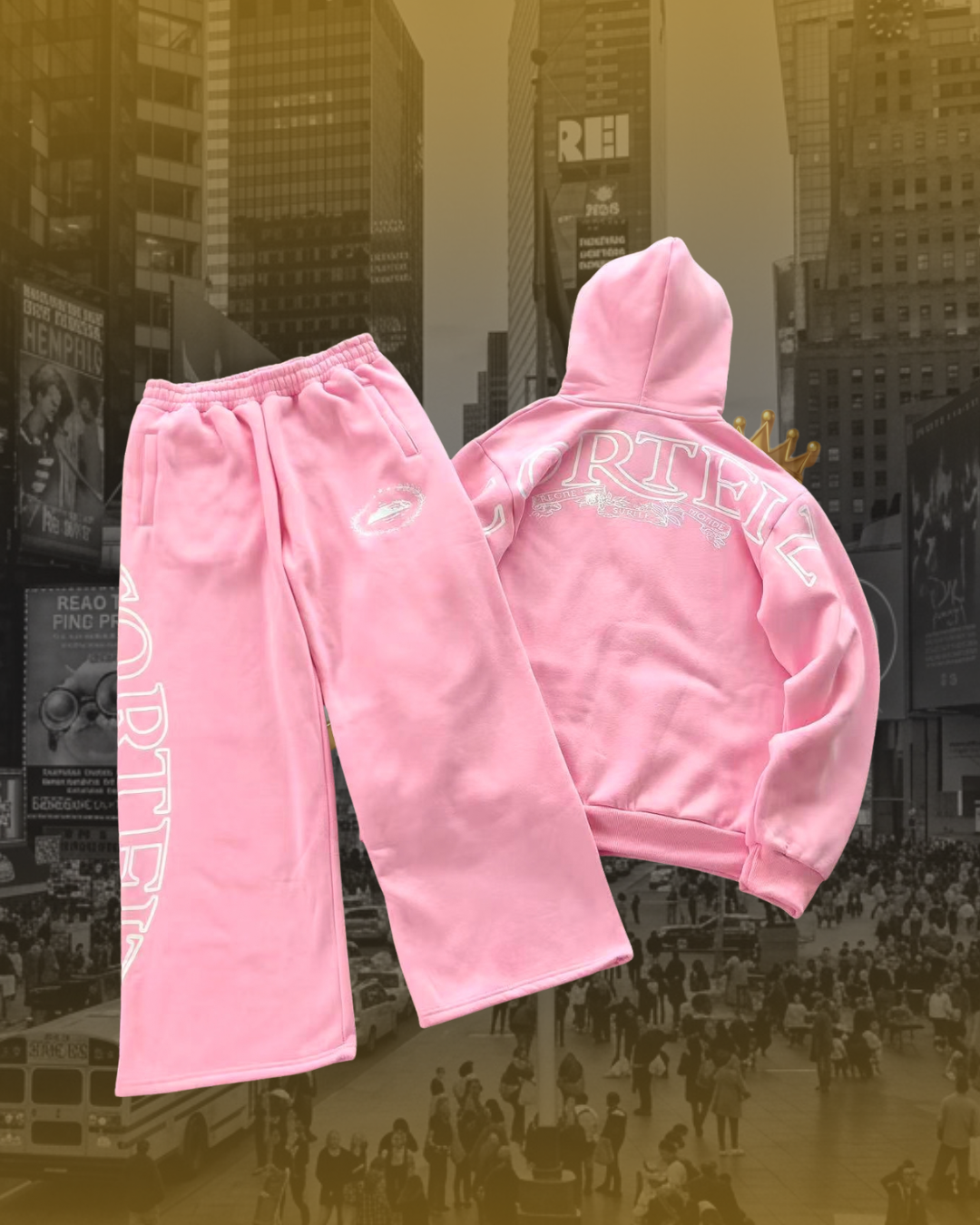 Conjuto Corteiz Moletom Pink